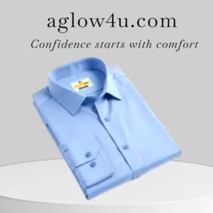 Sky Spandex Glossy Fabrics Shirt